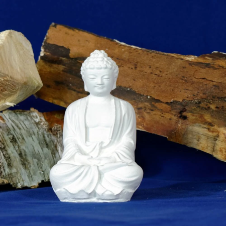 Handgegossene Deko aus Gips - Buddha sitzend - Geschenkideen aus Gips, Wohnideen aus Gips