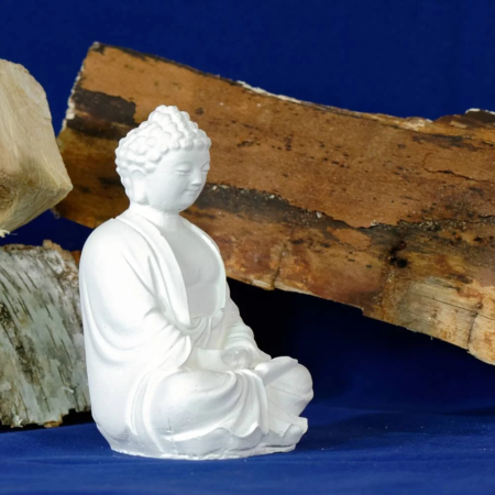 Handgegossene Deko aus Gips - Buddha sitzend - Geschenkideen aus Gips, Wohnideen aus Gips