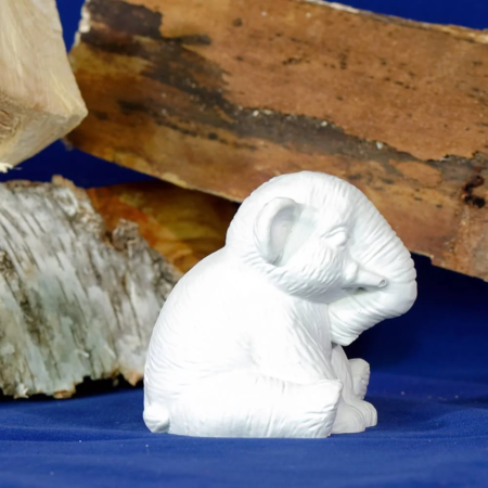 Elefant aus Gips sitzend - Geschenkideen aus Gips, Wohnideen aus Gips, Deko aus Gips